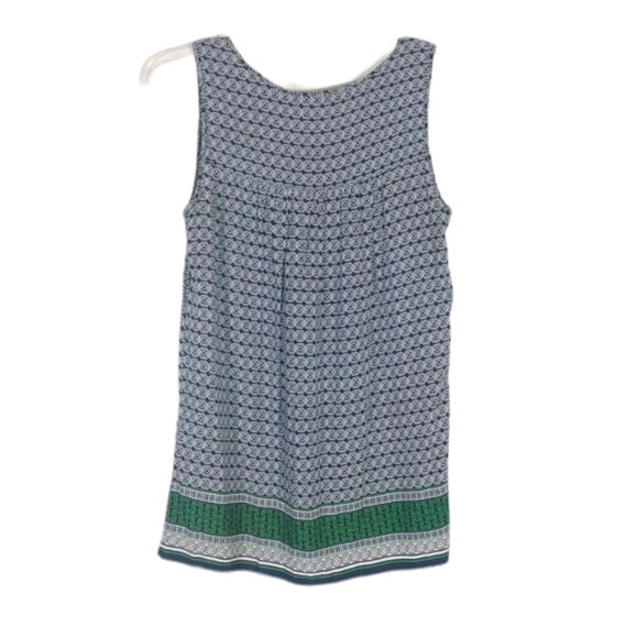 Max Studio Green and Blue Geometric Print Sleeveless Top Size Medium - Picture 3 of 5